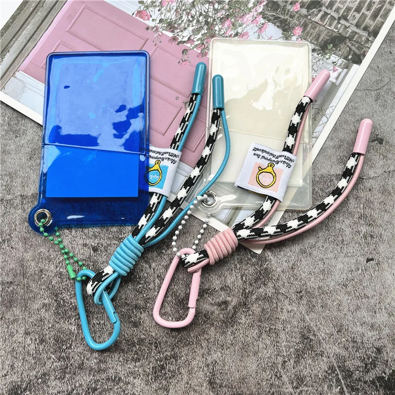 Lanyard and Credential Holder Metal Keyring Landyards Pink Cord for Keys With Card Holder Keychain Accessories Decorations