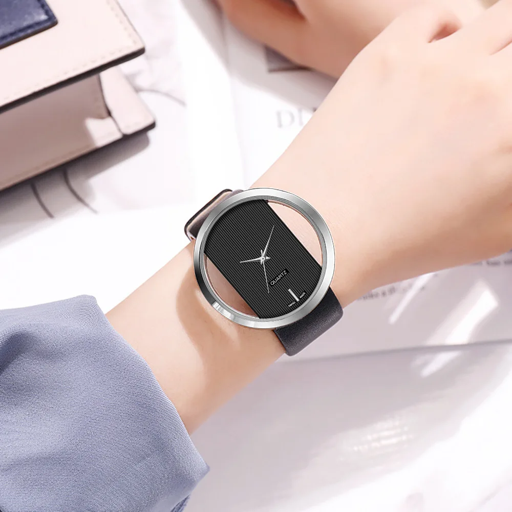 

Модные женские часы, роскошные кварцевые часы с большим полым циферблатом для женщин, подарок, Relogio Feminino (без коробки)