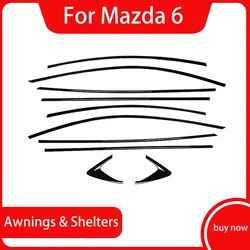 For Mazda 6 ATENZA Fit ABS Glossy black Side CAR Window Molding Strip Cover Trim 10pcs 2014 2015 2016 2017 2018 2019 2020 2021