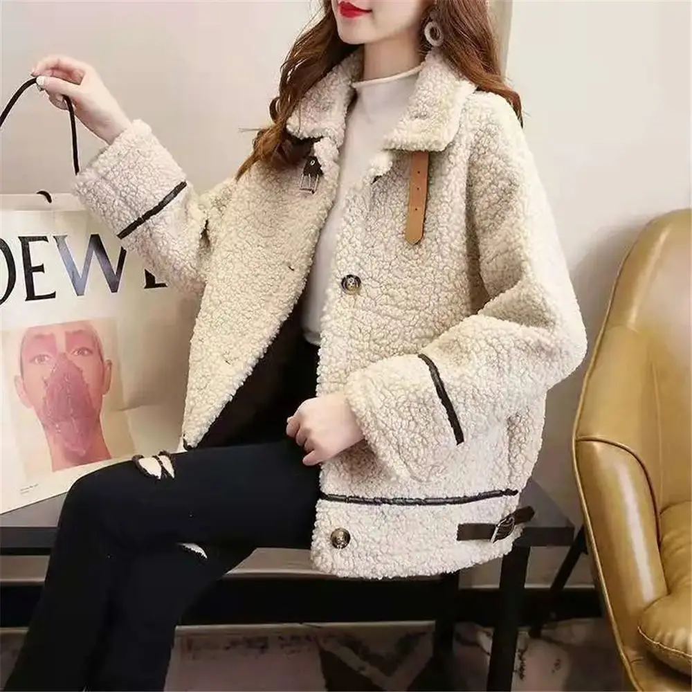 

Women Winter Teddy Sweater Fluffy Jacket Sherpa Fleece Faux Fur Cardigan Harajuku Fashion Streetwear Puffy Coat