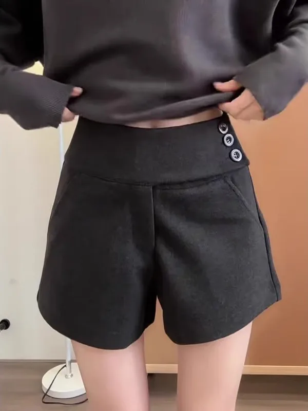 

plus Size Women's Retro Tweed orts High Waist Slimming Casual Hot Pants Sexy Boot Pants Autumn Winter Korean Sle Straight...