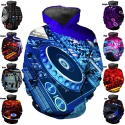 New Fashion 3D Print DJ Pattern Hoodies For Men Casual Pullover Sweatshirts Tops Men's Streetwear Oversized Hoodies Ropa Hombre