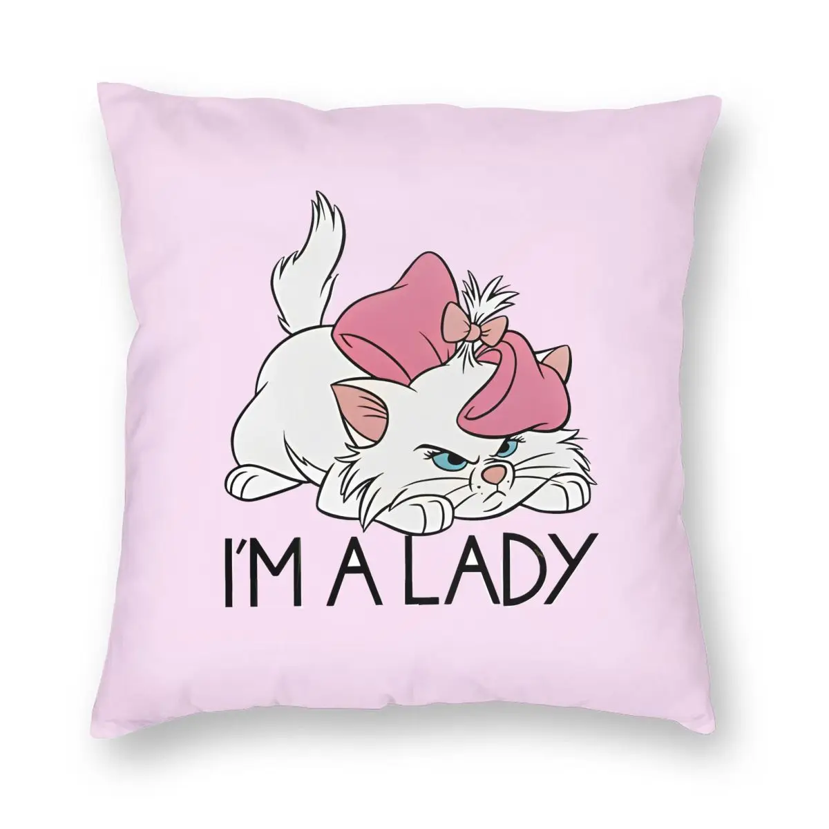 I'm A Lady Marie Aristocats Cute Cats Pillowcase Printing Polyester Cushion Cover Gift Pillow Case Cover Bed Zipper 40*40cm