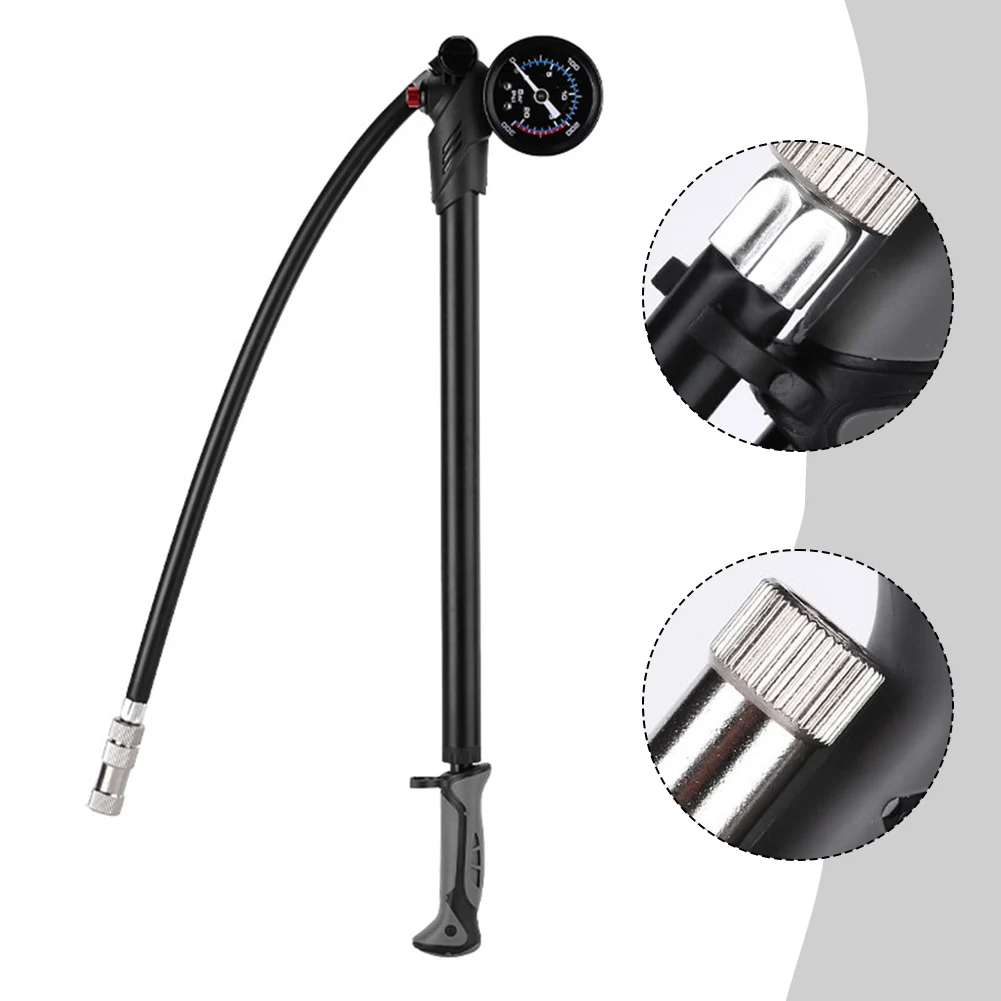 Bicycle Suspension Air Pump With Pressure Gauge 300psi Bike Front Fork Pump Aluminum Alloy Bicycle Fork Pump Cycling Tool