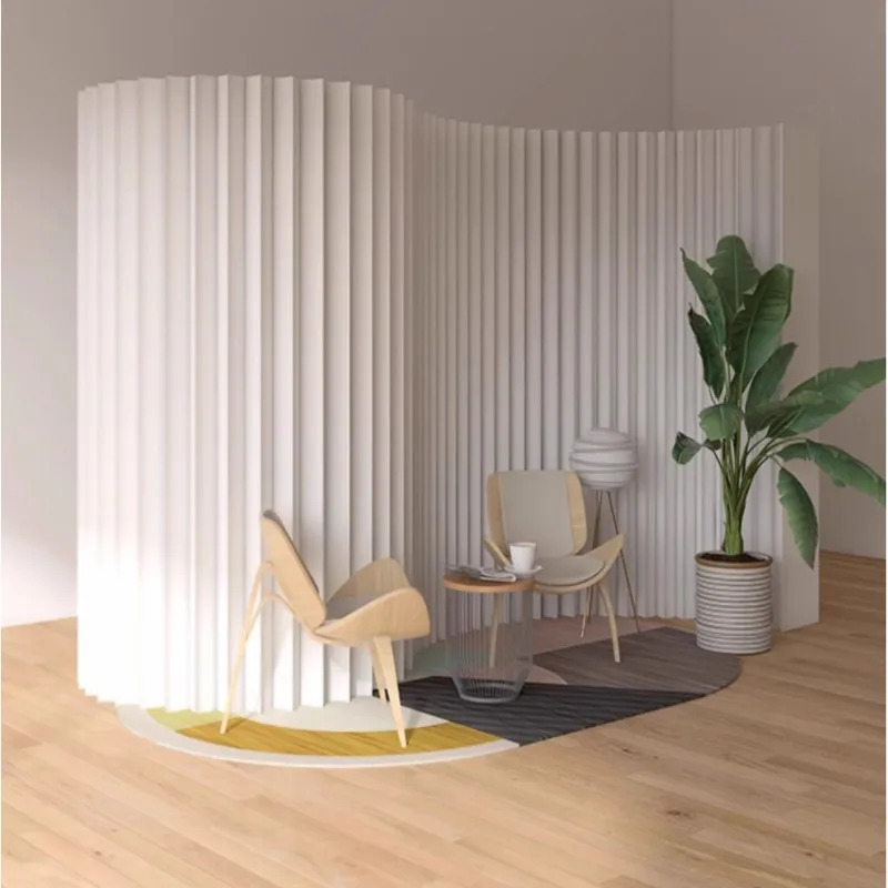 2m Height Home Decor Retractable White Organ Paper Wall Screen Room Dividers Office Partition Removable Folding Baffle