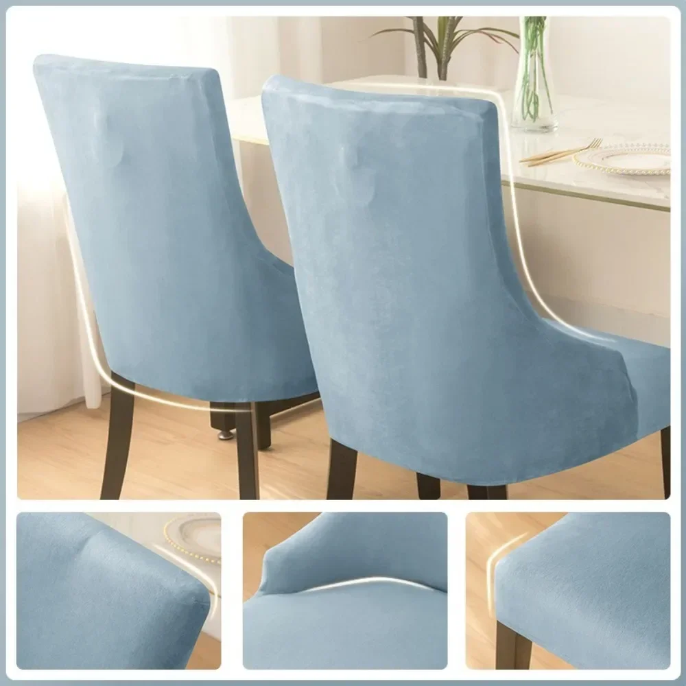 Velvet Elastic Dining Chair Cover Strech Non-slip Chair Covers for Banquet Home Decoration Very Soft and Comfortable Chair Cover