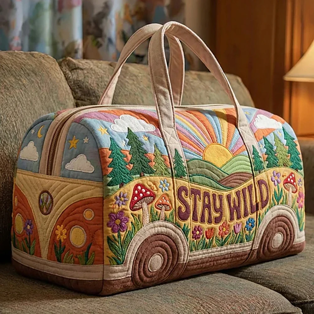 

Сумка-даффл Hippie Nature Quilted Vantage в стиле бохо, дорожная сумка-тоут для мужчин и женщин, сумка для выходных на природу
