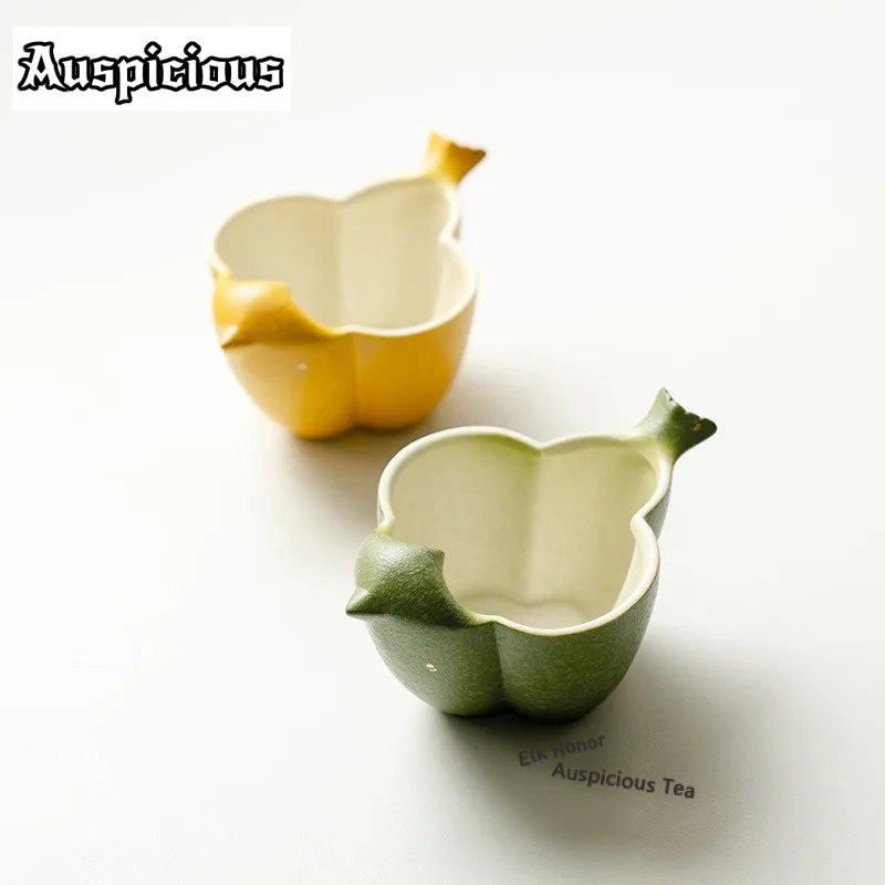 Green Orange Gold Sprinkles Jianshui Tea Wash Writing-brush Washer Tea Residue Bucket Household Chaxi Teaware Supplies Craft