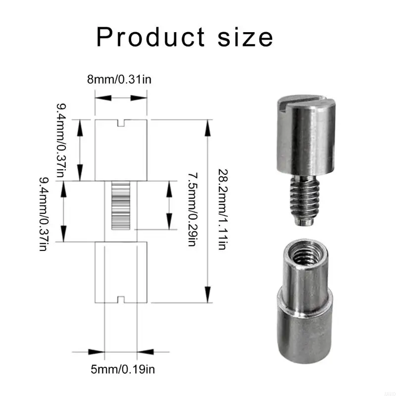 A6HD Durability Cutter Handle Handle Shank Rivets, 10pcs inoxyd en acier Corby Boulons pour les rivets tige d'artisans pour