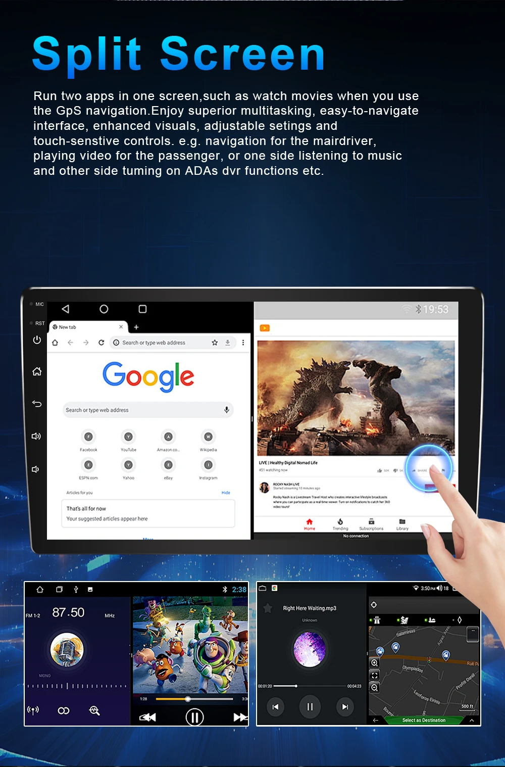 راديو السيارة الاندورويد لكيا أوبتيما K5 2011-2015 مشغل فيديو الوسائط المتعددة نافي كاربلاي ستيريو رئيس وحدة نظام تحديد المواقع والملاحة واي فاي رقم 2 Din