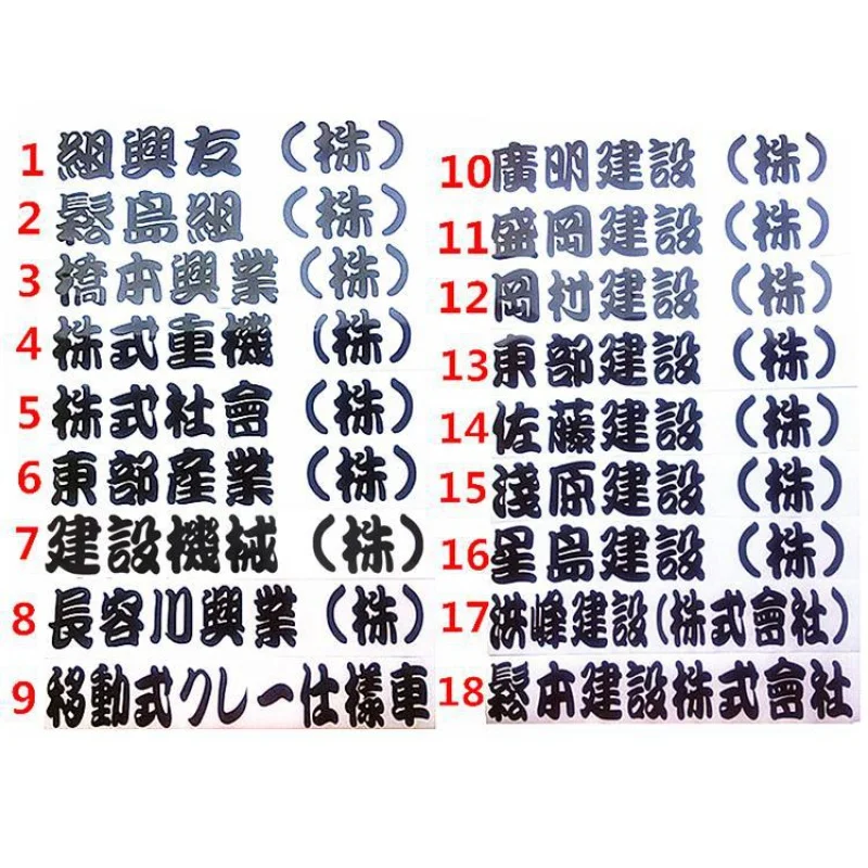 Excavator stickers large arm bucket arm counterweight side door stickers logo For Komatsu Carter Shensteel Moder