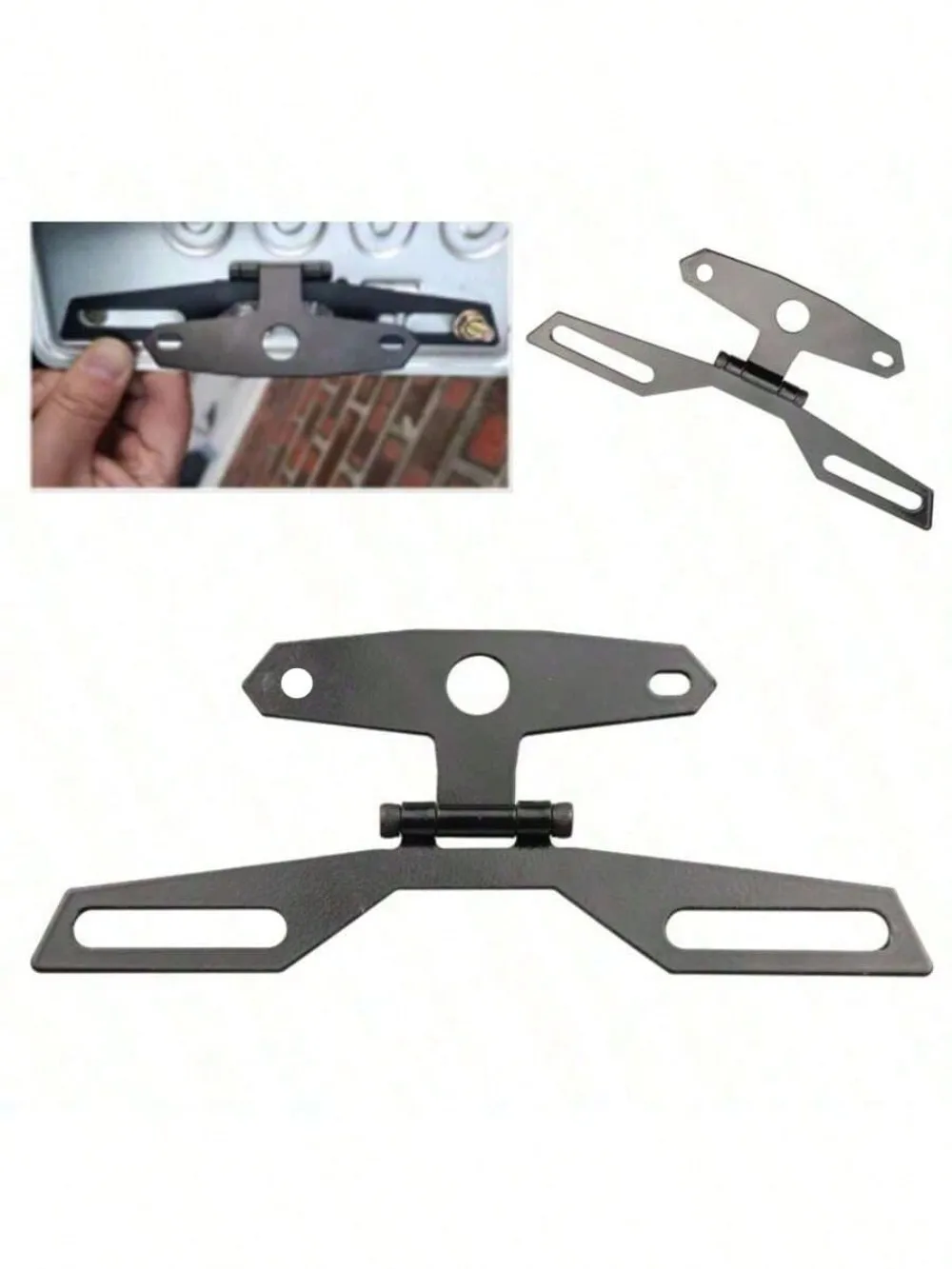 دعامة لوحة ترخيص الدراجة النارية العالمية، حامل مصباح خلفي LED قابل للطي للدراجة الترابية ATV/الدراجة الترابية، ملحقات التثبيت الخلفية المقاومة للماء #3