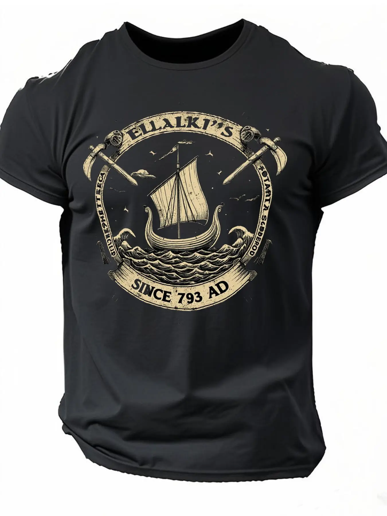 Nordic Warrior Dragon Boat Battleship Since 793 AD T-Shirt 100% Cotton O-Neck Short Sleeve Summer Casual Mens T-shirt Streetwear