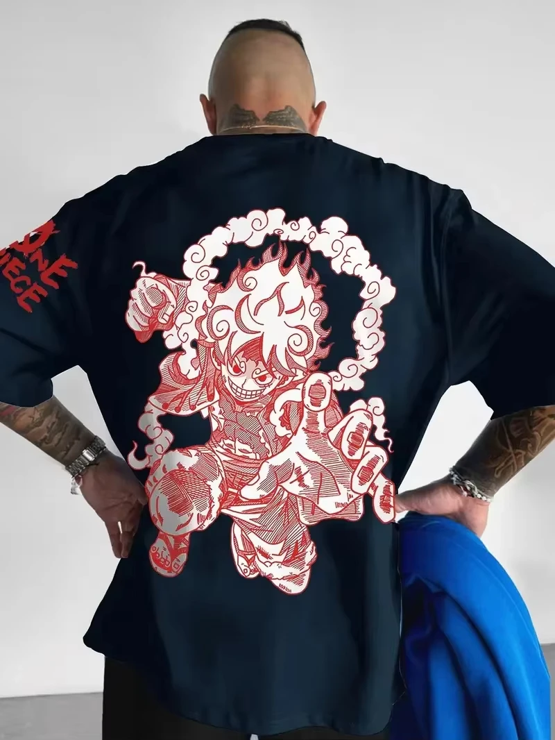 

ONE PIECE Anime Printed Pattern T-Shirt Men's Women's Oversized Short Sleeve T-Shirt Casual Street Top Anime Cosplay