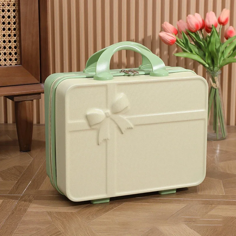 

New Mini Luggage Contrast Color Travel Organizer 14-inch Cosmetic Cases Portable Suitcase Candy Color Suitcase Makeup Case