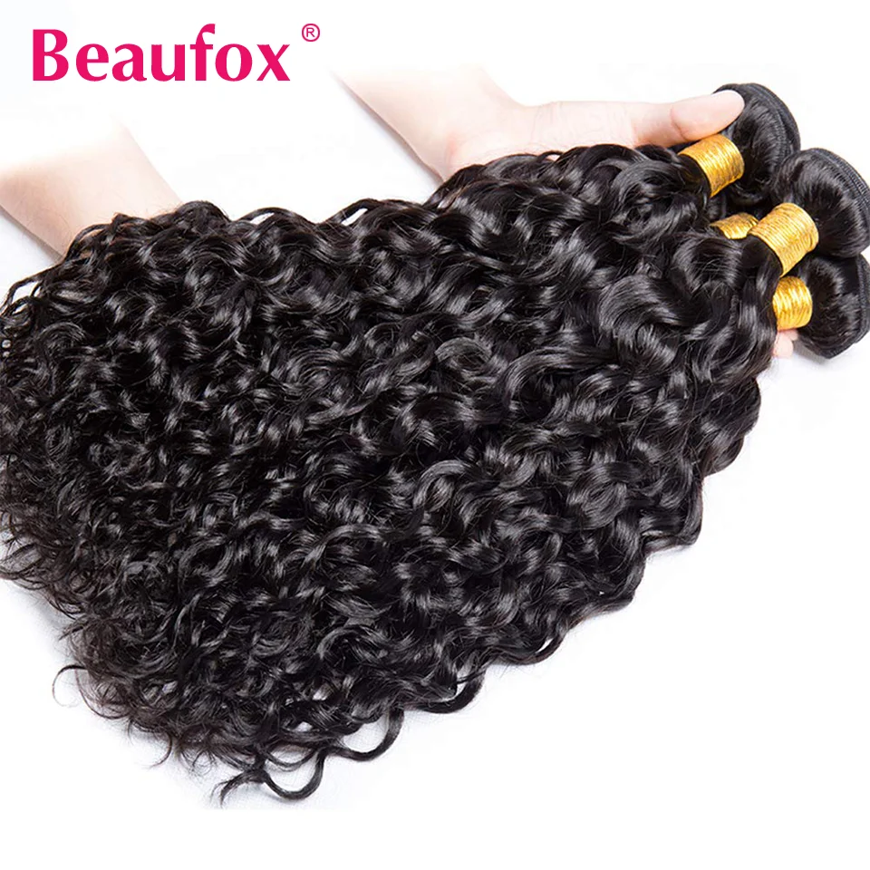 Beaufox 12A Water Wave Human Hair Bundles Malaysian Hair Weave Bundles Deal Human Hair Unprocessed Curly Human Hair Bundles 30”