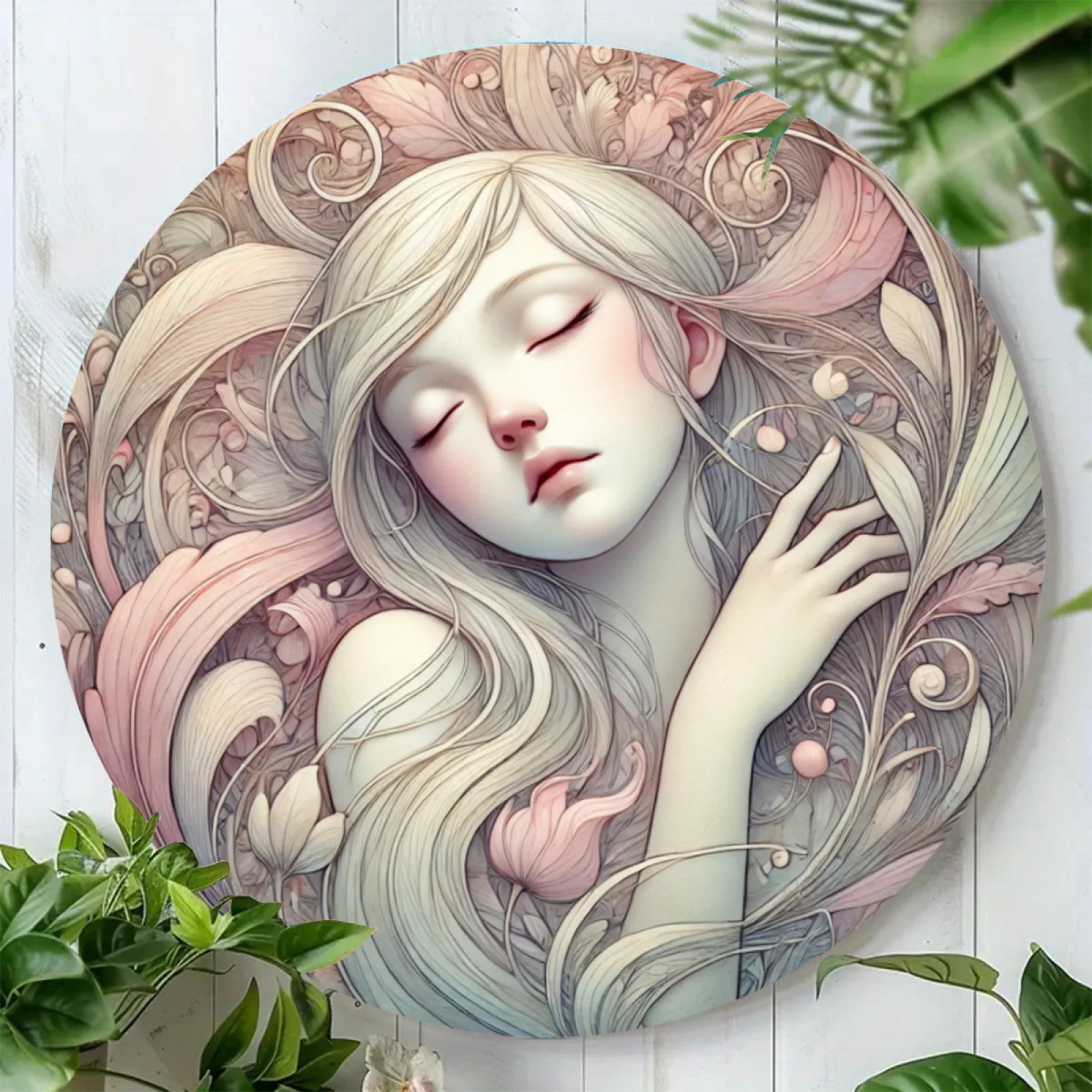 Room Decor 1pc Sleeping Beauty Themed Round Aluminum Wall Art, 7.8