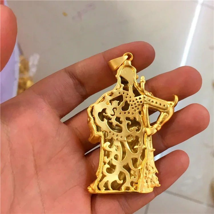 European Currency Plated Vietnamese Sand Gold Super Large Guan Gong Necklace Pendant Imitation Gold Pendant Jewelry