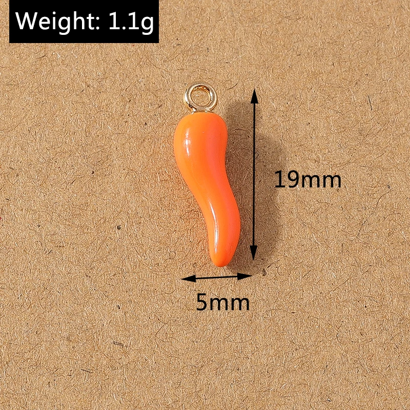 10 pcs 19*5mm Lovely Resin Pepper Chilli Charm Pendants for Necklace Earrings DIY Bracelet Handmade Jewelry Making Accessories