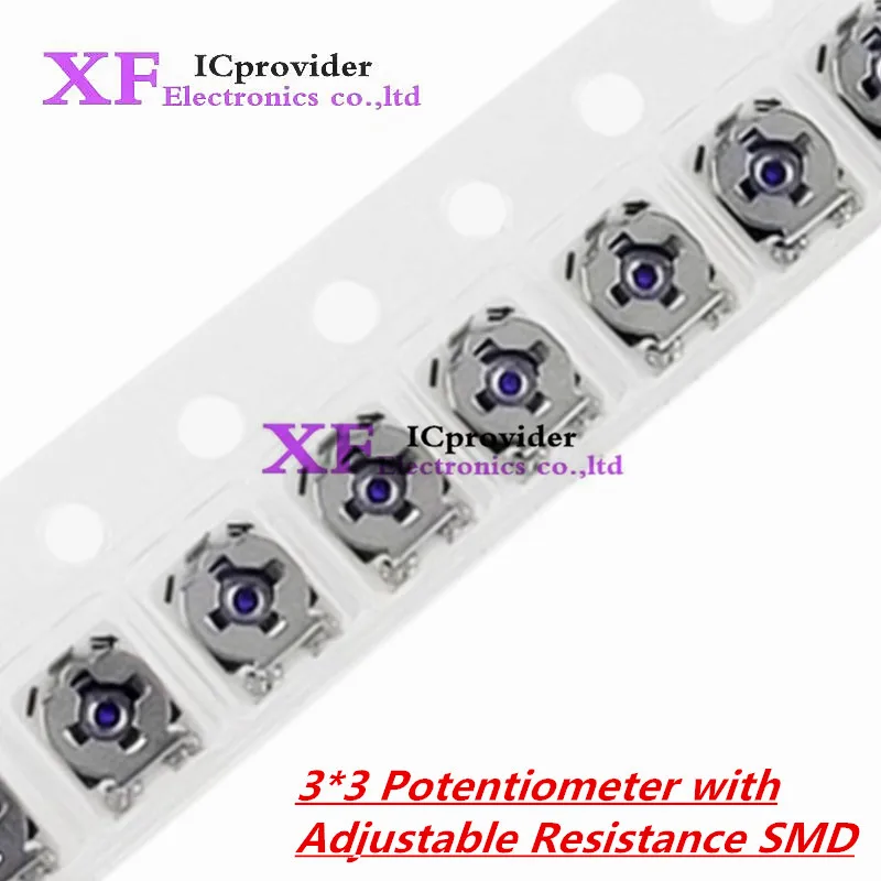 

20pcs 3*3 Trimmer resistance Potentiometer Trimpot SMD 3X3 Adjustable Variable resistor 100 500 1K 2K 5K 10K 20K 50K 100K 1M ohm