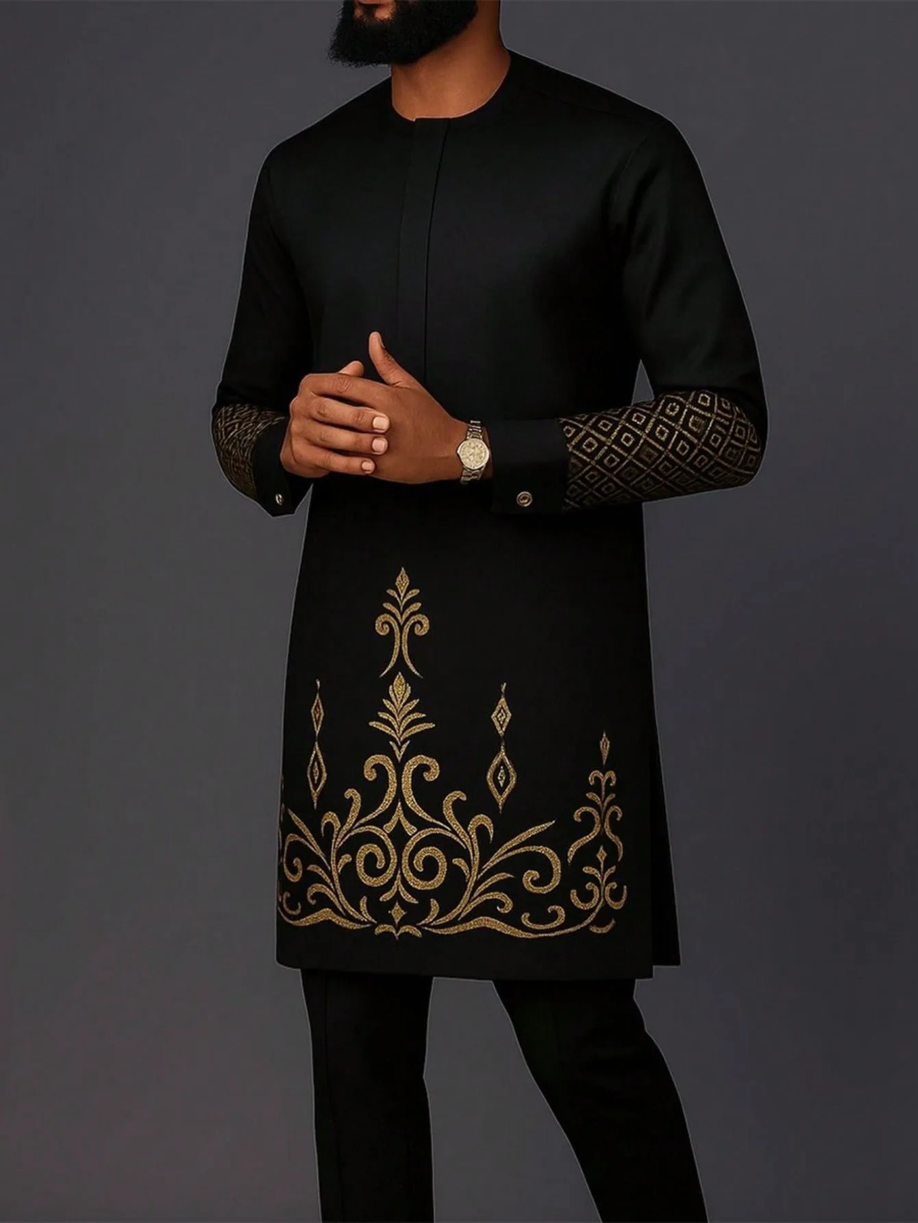 

2PCS traditional dress set mens africa clothing fashion kaftan outfits wedding party tracksuit dashiki african dresses for men