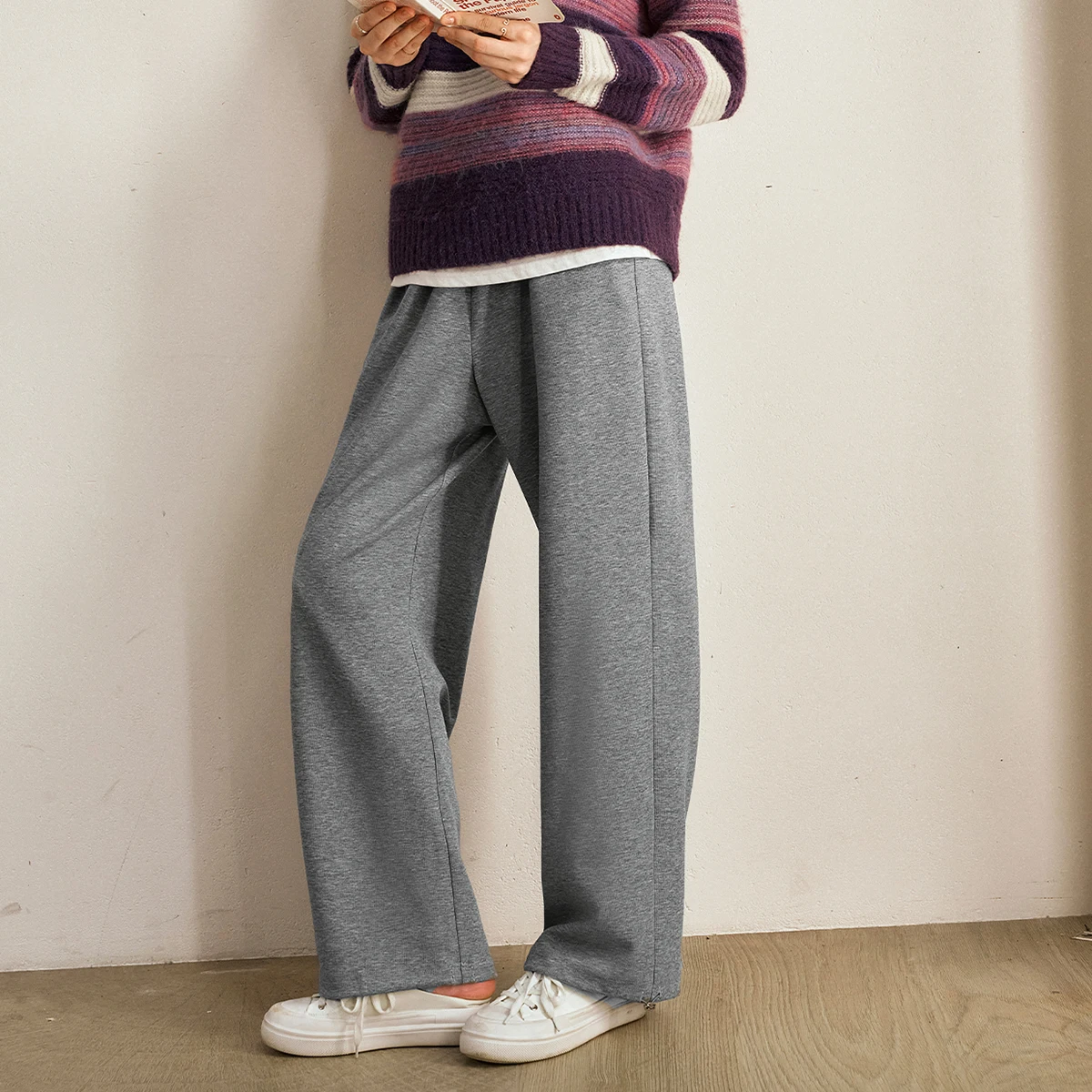 OLrain American High Waist Casual Pants Women 2025 Autumn New Lazy Casual Loose Straight Leg Pants Woman Trouser N56QK93666