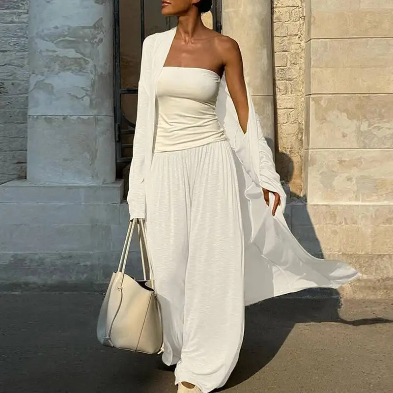 

Женская модная домашняя одежда, однотонный костюм для ПК, элегантные драпированные пижамные комплекты, повседневный кардиган с длинными рукавами, брюки-фонарики, наряды