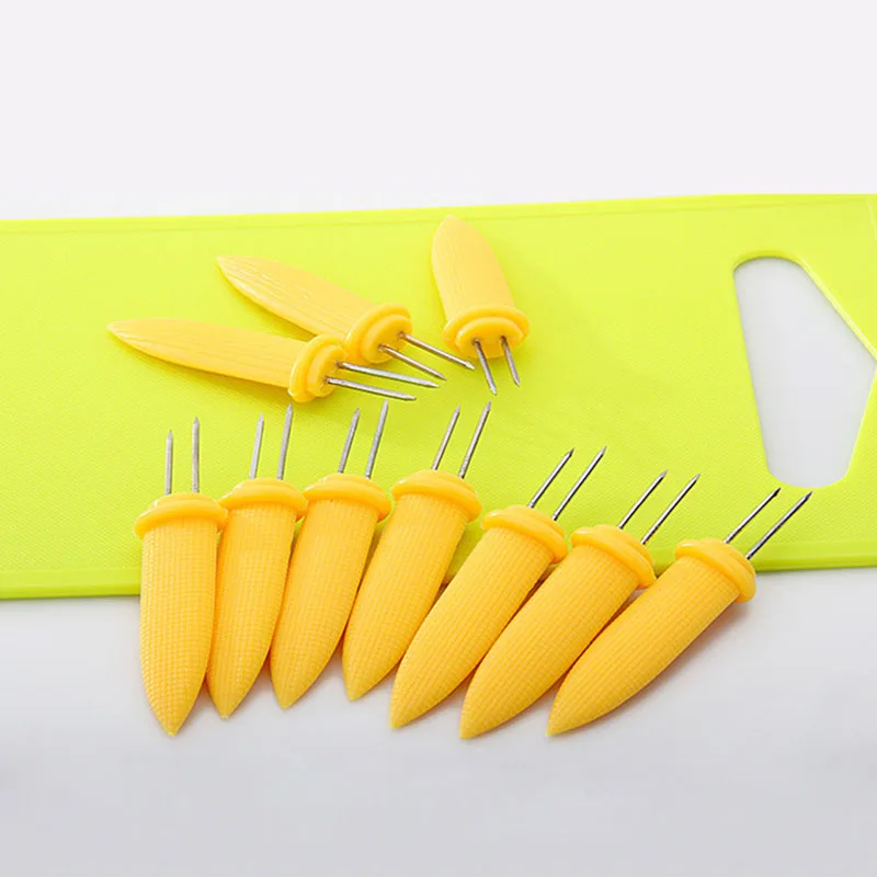 Stainless Steel Corn Holders Design Corn Cob Holders BBQ Forks Skewers Corn on The Cob Cooking Parties Camping Interlocking tool