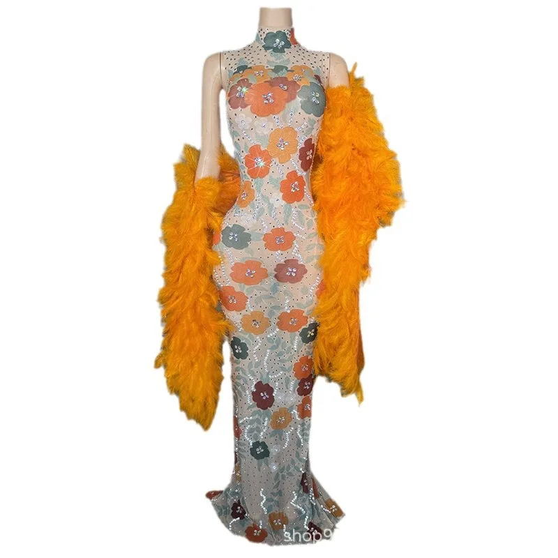 

Яркий темперамент в китайском стиле, улучшенное платье Cheongsam для современного танца, фотоальбом для дня рождения, бара, пения, гала-платья