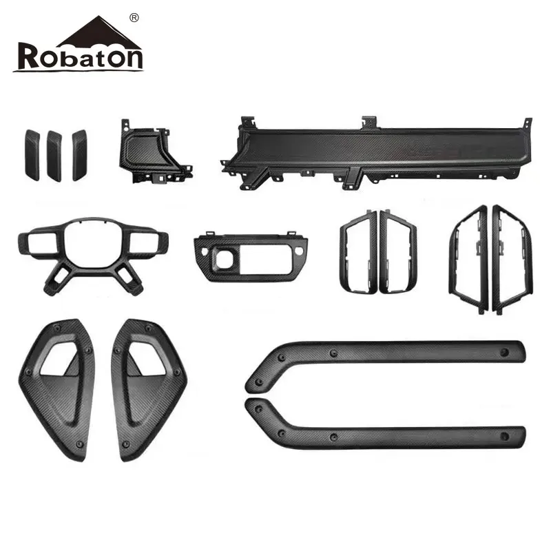 New Car Interior Accessories Dry Carbon Fiber Interior Kit Inner Trims for Defender 90 110 130