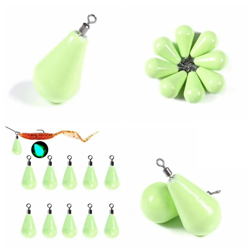 11g-35g Luminous Wrapped Pendant Drop-shaped Olive Lead Drop Olive Pendant Containing Lead 360 Degree Rotation Boat Fishing