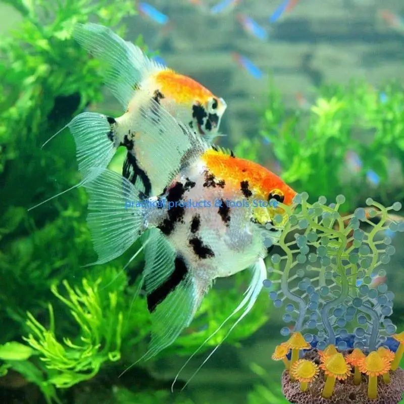 

77JB Small Aquarium Plants Plastic Artificial Grass Water Plants Bottom Suction Cup
