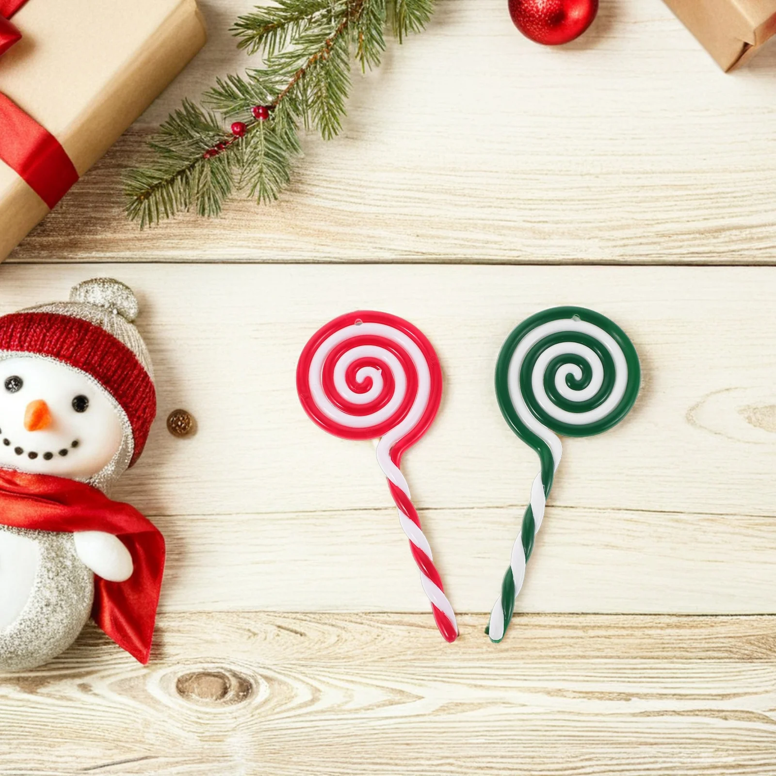 

8Pcs Creative Red White Candy Cane Ornaments Unbreakable Plastic Christmas Tree Decor DIY Holiday Lollipop Pendant