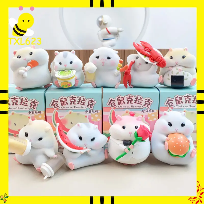

Фигурка хомяка Кларк из серии Foodie: милая пушистая мини-фигурка для рабочего стола, украшение для салона автомобиля, подарок для девочек