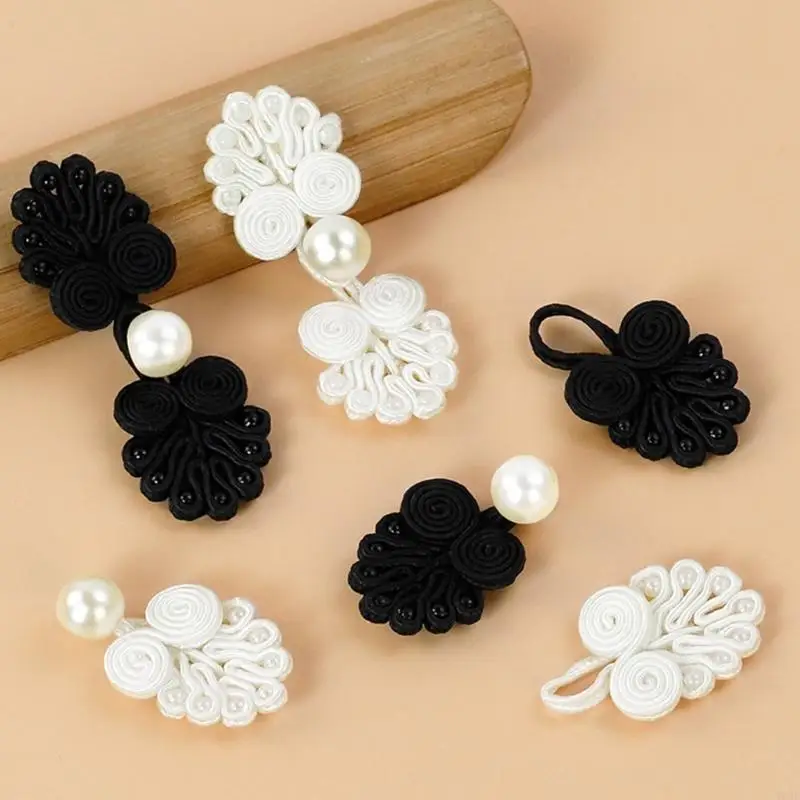 

Cheongsam Buttons Chinese Knot Pearls Closure for Sewing Sweater Cardigans 10pcs Y08E