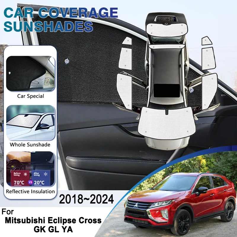 

Anti-UV Car Windows Shading For Mitsubishi Eclipse Cross GK GL YA 2018~2024 2020 2021 2022 Car Accessories Visors Sun Protection