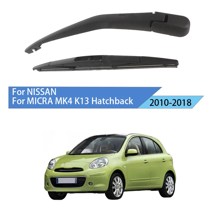 

Rear Window Windshield For NISSAN MICRA MK4 K13 Hatchback 2015-2010-2018 Rear Wiper Blade Arm Set