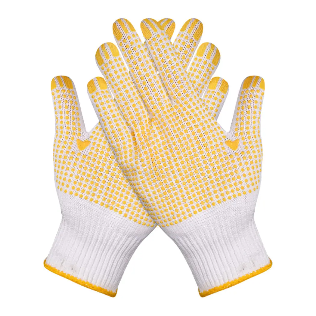 10 pairs ten needle dot plastic gloves wear-resistant anti-slip labor protection bead dot glue gloves