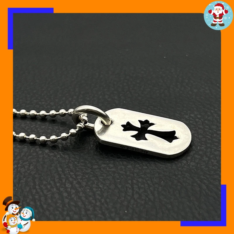 Premium Retro Medium Hollow Cross Army Necklace Hip Hop Personality Cross Pendant Classic