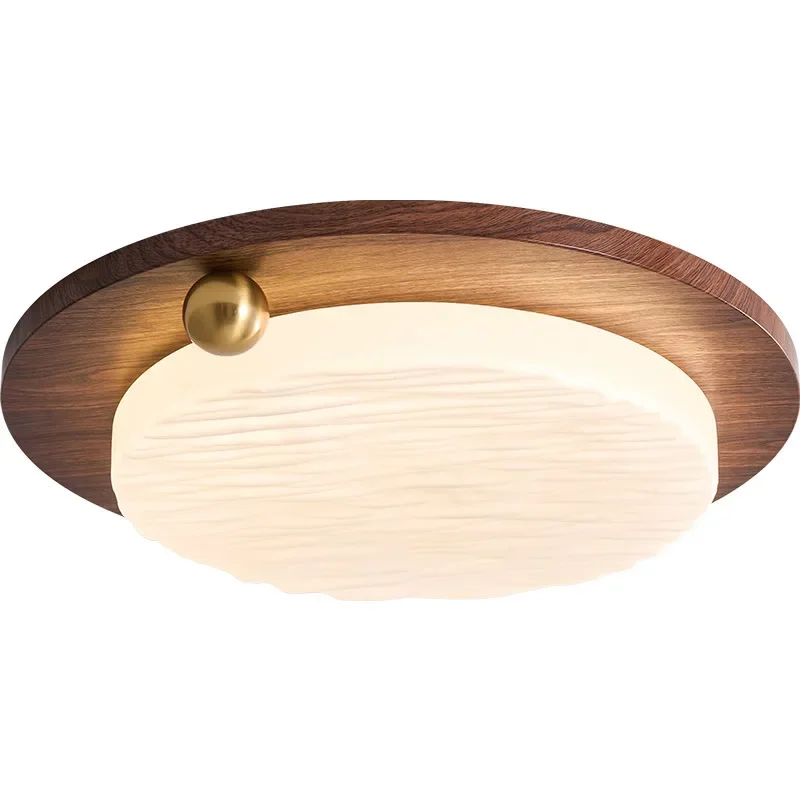 Retro, bedroom, ceiling light, wabi-sabi wind, walnut pattern, gypsy, study, second bedroom light, full spectrum, eye protection