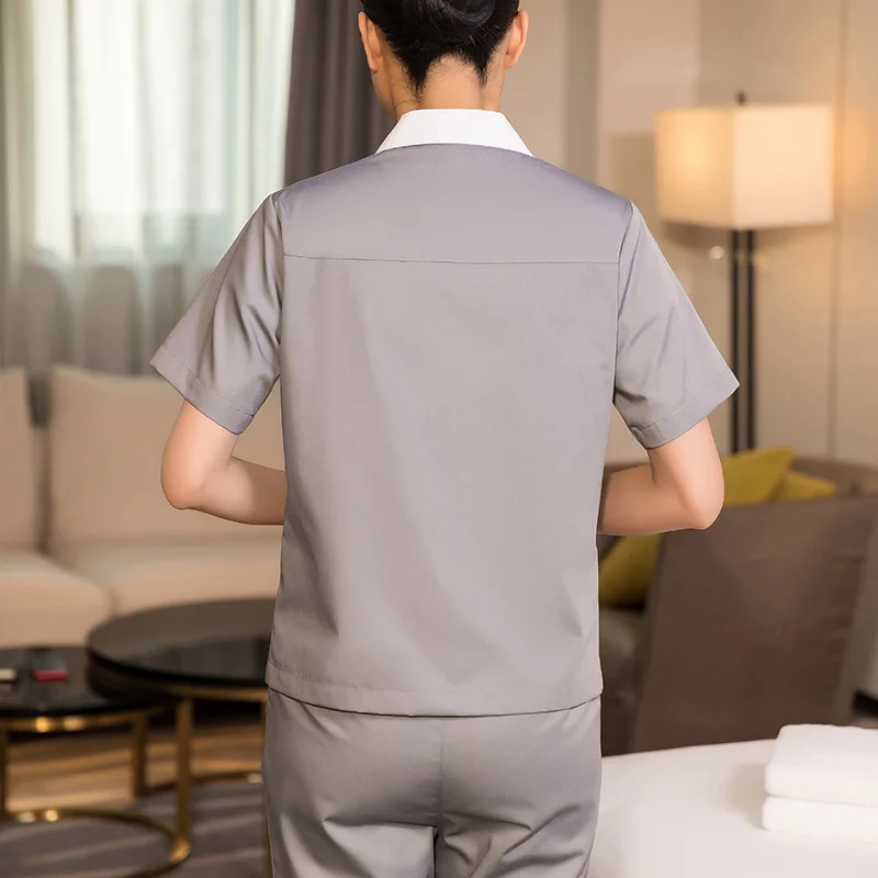 Mall Cleaning Uniform Short Sleeve Women Hotel Guest Room Property Cleaning Aunt Work Uniform Hospital Cleaner Suit