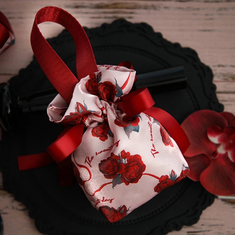 9.5*5.5*14 ซม.ถุงขนมแต่งงานแบบพกพาผ้ากระเป๋าสตางค์ของขวัญงานแต่งงานบรรจุกระเป๋ามือถือเครื่องประดับของขวัญกระเป๋า