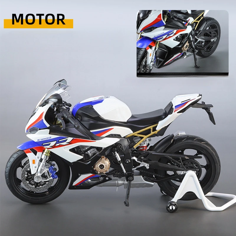 1/9 S1000RR Alloy Motorcycle Model Toy Simulation Metal Diecast Toy Racing Street Motorcycle Models for Kids Gifts Collection