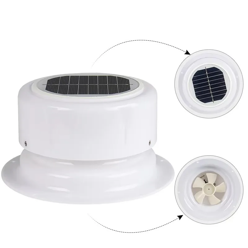 

2.5W RV Solar Ventilation Fan Roof Vent Fan Exhaust Fan Air Extractor for Boat RV Tent Motorhome Portable Toilet Trailer
