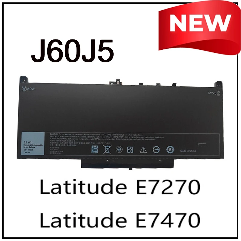 

Новая литий-ионная аккумуляторная батарея J60J5 для ноутбуков Dell Latitude E7270 E7470 (J60J5 MC34Y R1V85 7CJRC) с быстрой зарядкой и увеличенным сроком службы, 7000 мАч