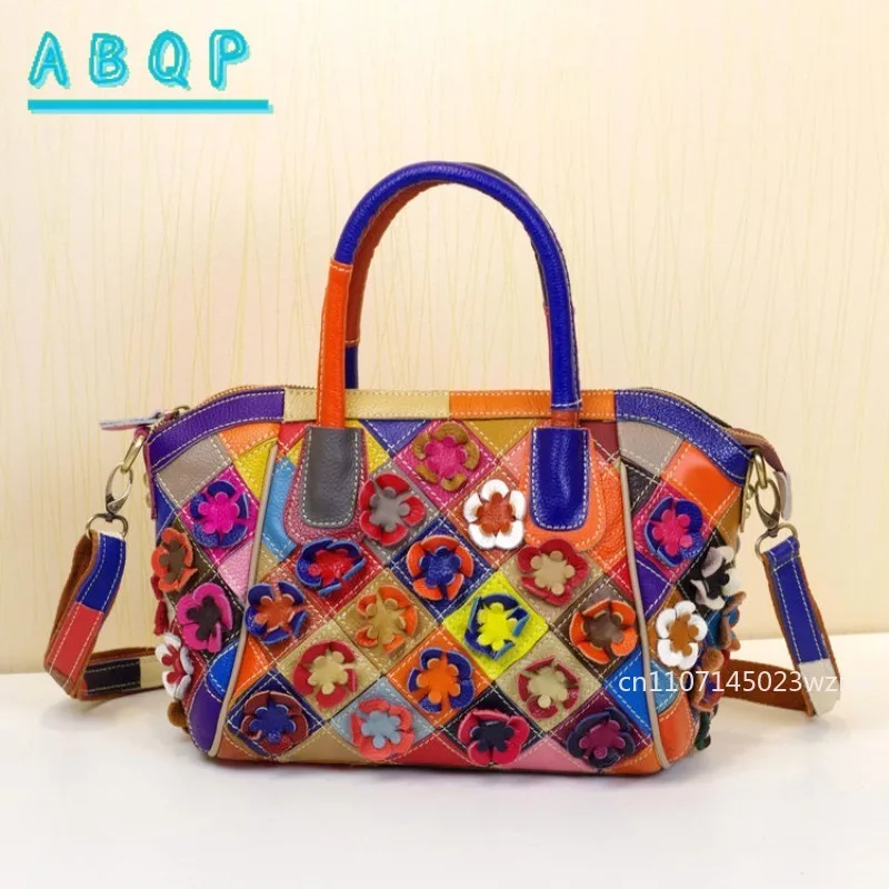 

ABQP New Women's Shoulder Messenger Bag Flower Fashion Style Women's Shoulder Bag Large Capacity Casual Women's Bag High Quality