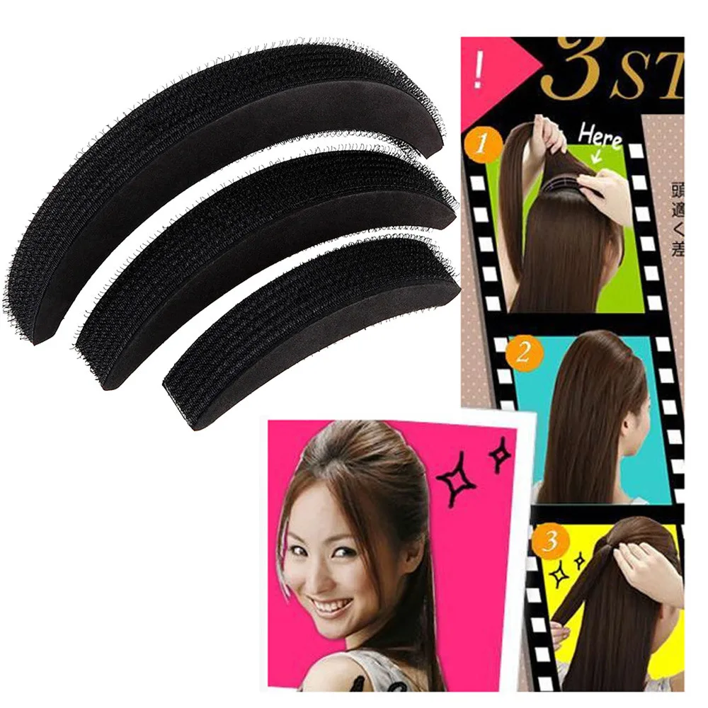 Hair Volume Pads 3-Pack Self-Adhesive Root Lift Fluffy Hair Styling Tools Women Cabello Esfumado Con Autoadhesivo Para Mujeres