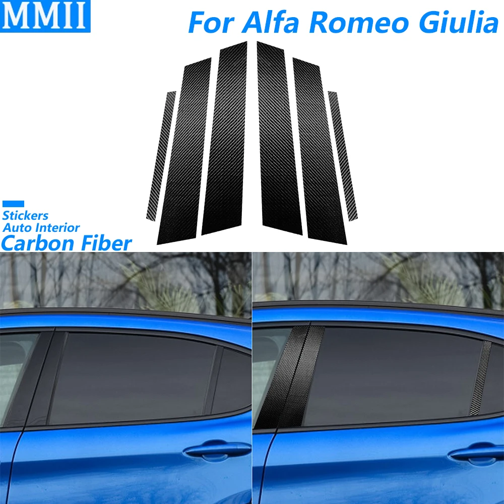 

Для Alfa Romeo Giulia 2017-2019 углеродное волокно внешняя дверь B-стойка декоративная крышка автомобильные аксессуары декоративная наклейка