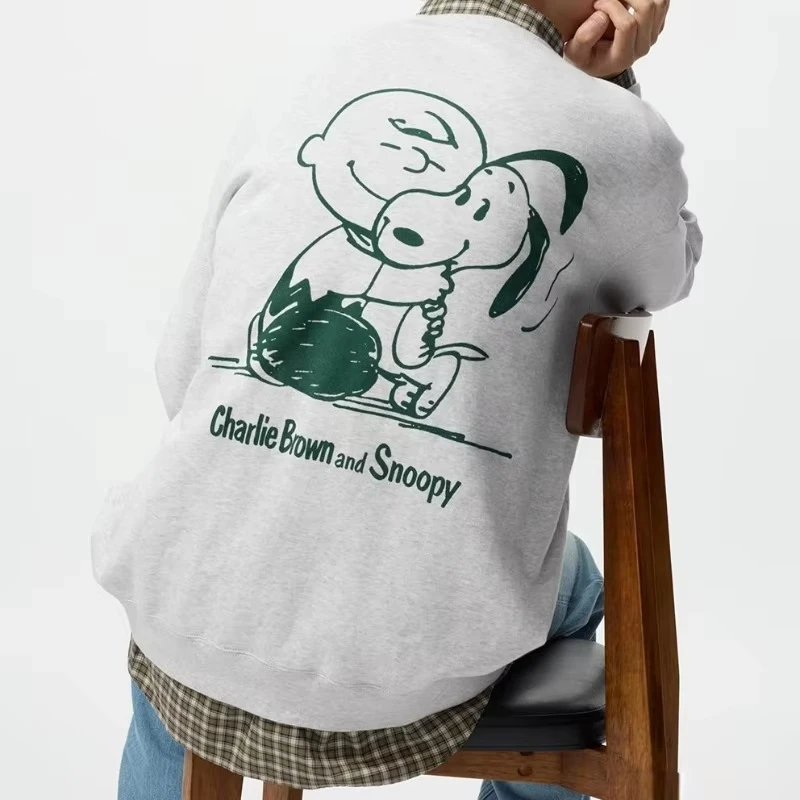 

MINISO 2025 New Hot Selling Pure Cotton Printed Snoopy Ins Unisex Autumn and Winter New Hoodie Long Sleeved Street Couple Jacket