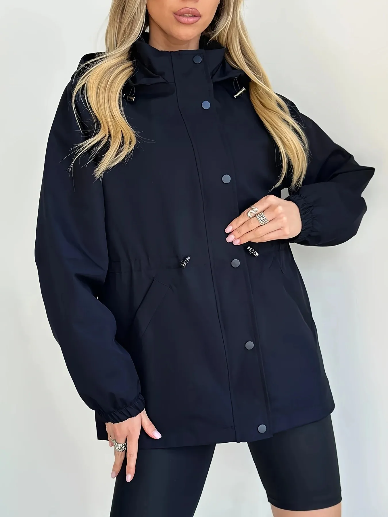 

Lightweight Waterproof Jacket Slim Windproof Hooded Jacket Breathable Packable Outdoor Jacket Stylish Slim Trench Rain Coat